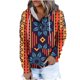 thumbnail image 2 of ICHUANYI Clearance Women's Fashion Printed Pocket Long Sleeve Blouse Casual Tops Sweatershirt Button Hoodies(Orange, M) ICHUANYI WER2023081511792, 2 of 5