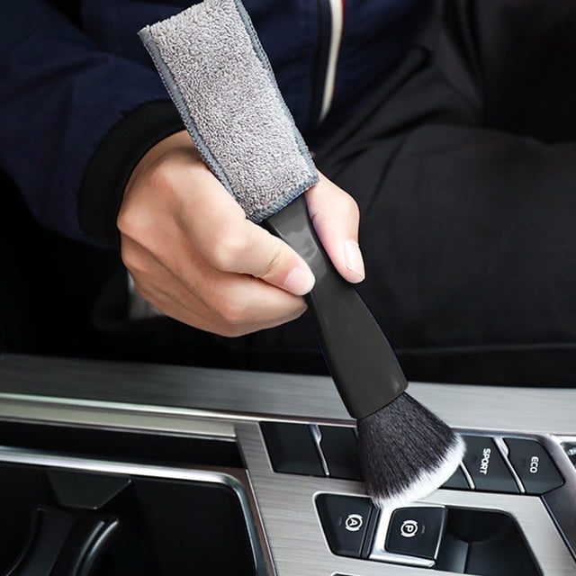 LSLJS Atmosphere Outlet Cleaning Brush for Car Atmosphere Conditioner, Interior Cleaning Brush for Car Washing, Replaceable Cloth Cover Soft Bristle Dusting Brush