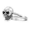 thumbnail image 2 of Fashionable Edgy Detailed Skull Sterling Silver Band Ring-9, 2 of 5