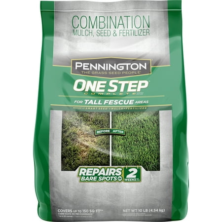 Pennington One Step Grass Seed for Tall Fescue, Mulch Plus Fertilizer, 10 (Best Fertilizer For Tall Fescue Grass)