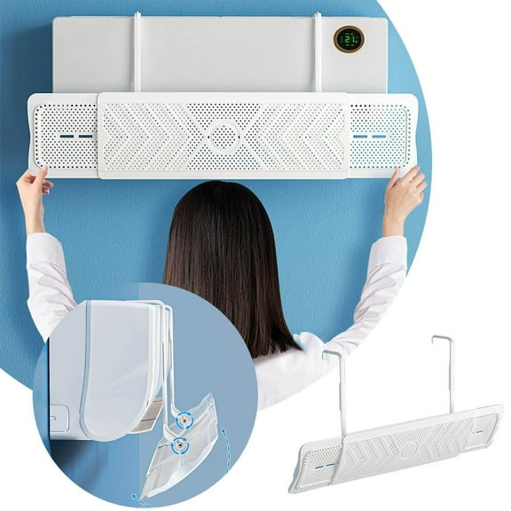 Retractable Air Conditioner Air Deflector, Confinement Air Deflector Outlet Air Wing Air Cooled Anti Blast Baffle Wind Direction Telescopic Windshield Vents Sidewall Ceiling Registers for Home