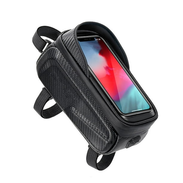 Bike Bag Waterproof Large Capacity Frame Front Tube Cycling Bag with Smooth Zipper Touchscreen Phone Case Holder Bag Bike Supplies
