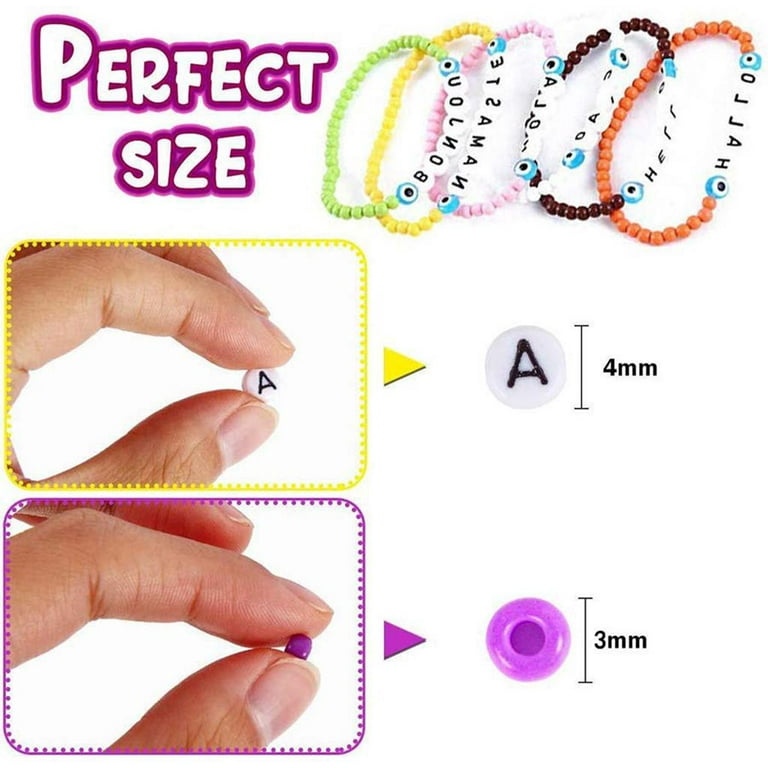 5800Pcs 3mm Beads Started ,Small Craft Beads with Beading ,Tweezers and  Elastic String for DIY Bracelet Necklace Jewelry 