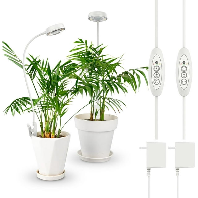 Grow Lights for Indoor Plants Pot Clip LED Plant Light for Growing Full Spectrum Plant Growing Lamp with -Level Diable Auto On Off Hrs Timer for Pot Plants W -