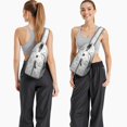 thumbnail image 2 of Tribal Style Sling Backpack, Pastoral Pattern Crossbody Daypack with Wood Grain Design, Lightweight Travel Bag, 2 of 3