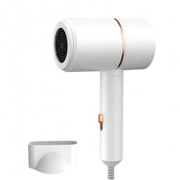 HIBIBUD Travel Hair Dryer, Mini Hair Dryer, Portable Hair Dryer, Collapsible Hair Dryer with Hair Dryer Stand, Silent Hair Dryer with Gradient Blue Light (White 1053In)