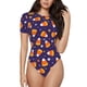 thumbnail image 1 of Balery Candy Corn (2) Body de cuello redondo de manga corta para mujer Tops de manga corta Tops básicos-Small, 1 of 7