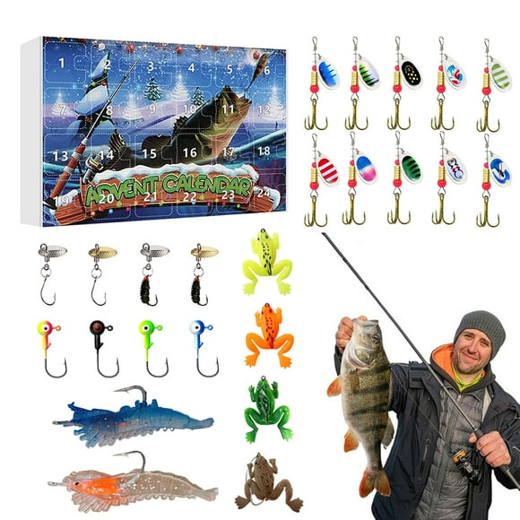 Fishing Advent Calendar 2024 Adult Men Teen Boys Fishing Advent Calendarfor Freshwater Saltwater Soft For Father Boyfriend Granpa E Christmas Calendar Countdown for Kids Chocolate