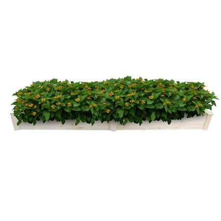 Square Vegetable Raised Garden Bed Grow Flowers Elevated Planter Parterre