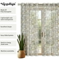 thumbnail image 5 of Vargottam Foliage Pattern Sheer Georgette Curtains for French Doors & Balcony - 2 Panels, 96" Long, Light Filtering, Grommet Top Printed Drapes for Living Room or Lounge, 5 of 9