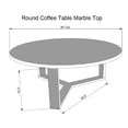 thumbnail image 7 of Laguna 36 Inch Round authentic marble and solid wood coffee table, 7 of 7