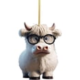 thumbnail image 1 of Cute Cow Car Pendant Home Tree Decoration Christmas Tree Ornament Home Decor 2PC, 1 of 1