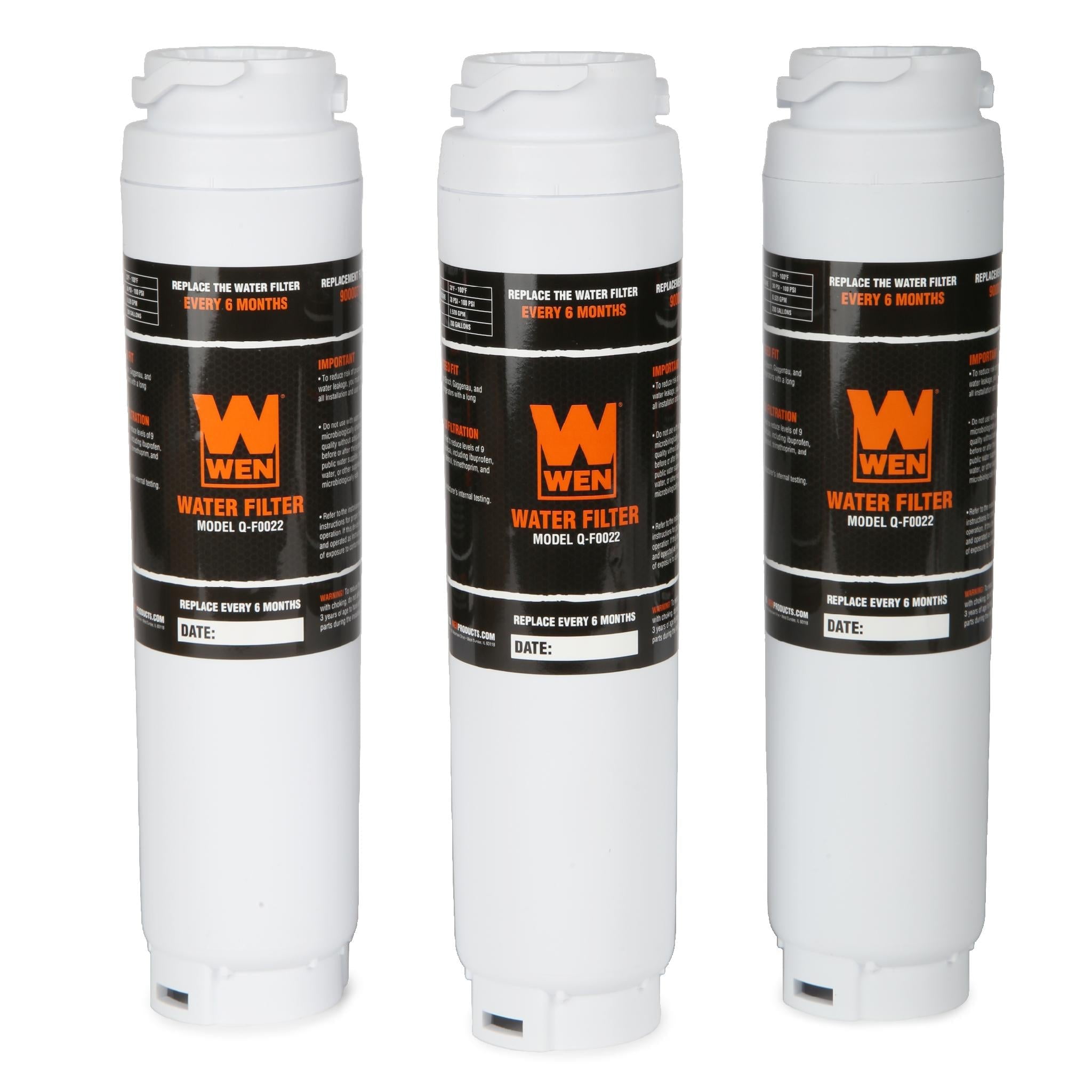 WEN Replacement Refrigerator Water Filter, 3 Pack (OEM part number 9000077104, REPLFLTR10)
