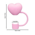 thumbnail image 2 of Heart Shape Silicone Straw Topper, 10mm 0.4in - Food-Grade, Reusable, Leak-Proof, 5 Patterns - Compatible with 30&40 Oz Tumbler Cups, for Parties/Outdoor, 2 of 3