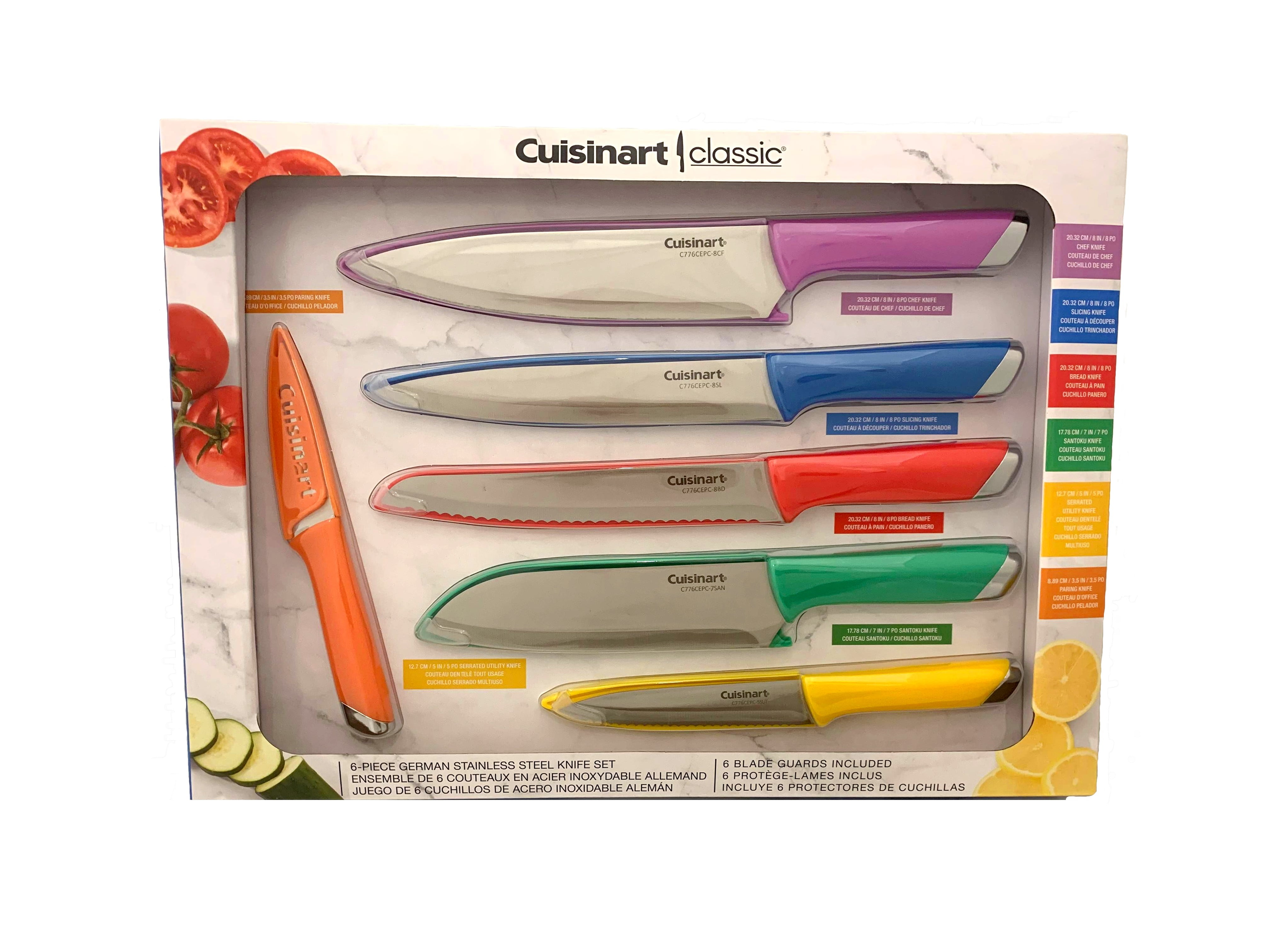Cuisinart Classic German StainlessSteel Knife Set Colored Handles 6Pc