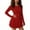 Red(New), variant on PFRNLF Women's Square Neck Ruffle Hem Mini Dress Ruched Waist Long Sleeve Corset Short Party Dresses
