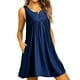 thumbnail image 4 of Vestido de mujer plisado botón chaleco camiseta casual bolsillo tanque vestido, azul marino, XXL Inevent AP002060-40, 4 of 6