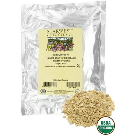 Starwest Botanicals - Bulk Ginger Root 1/4 inch C/S Organic - 1 lb