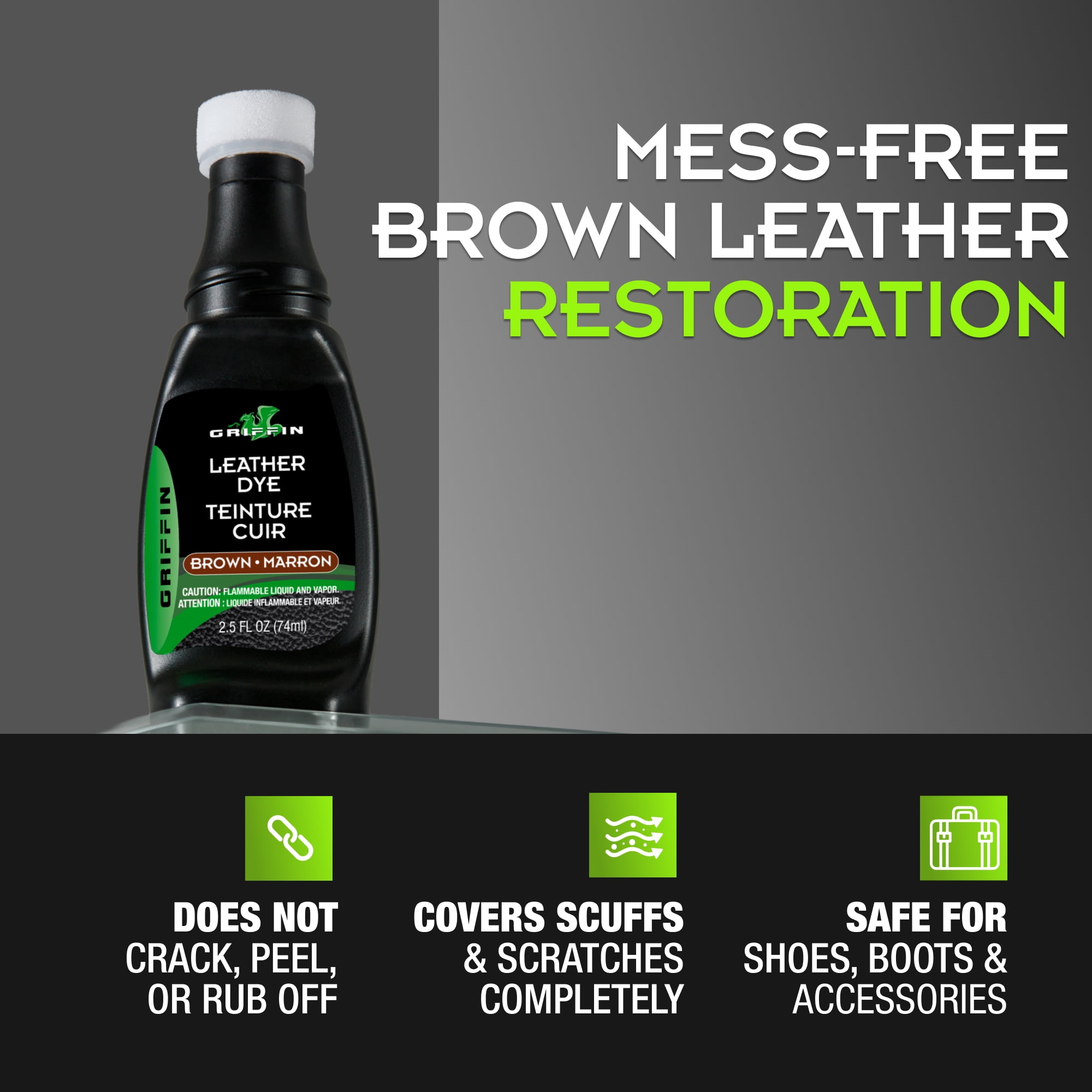 Griffin Leather and Shoe Dye - Brown - 2.5 oz.