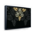 thumbnail image 3 of Designart 'Gold and Black Tropical Leaves IV' Modern Framed Canvas Wall Art Print, 3 of 5