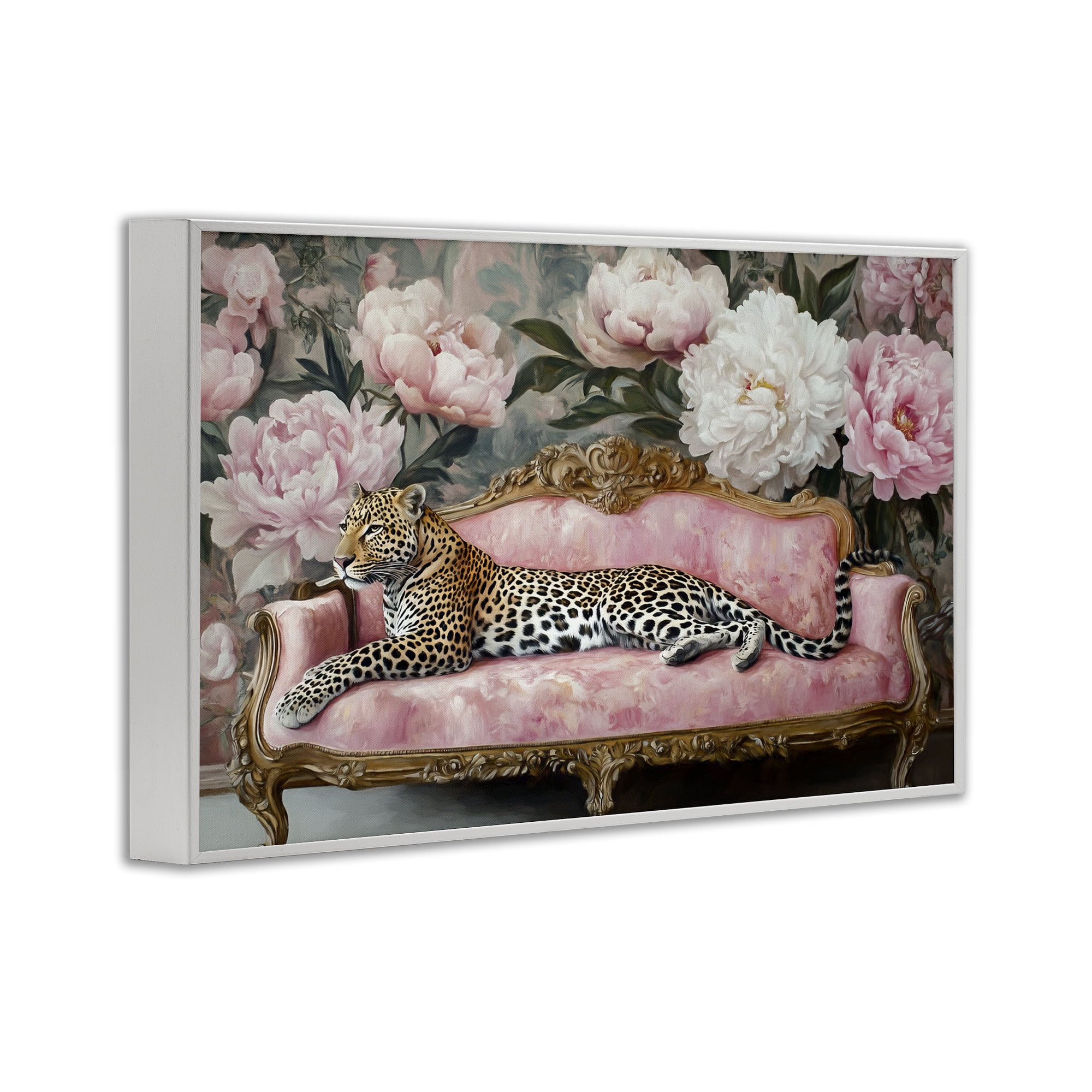 Stupell Industries Where The Leopard Dreams White Framed Giclee Art, design by Tina LeCour