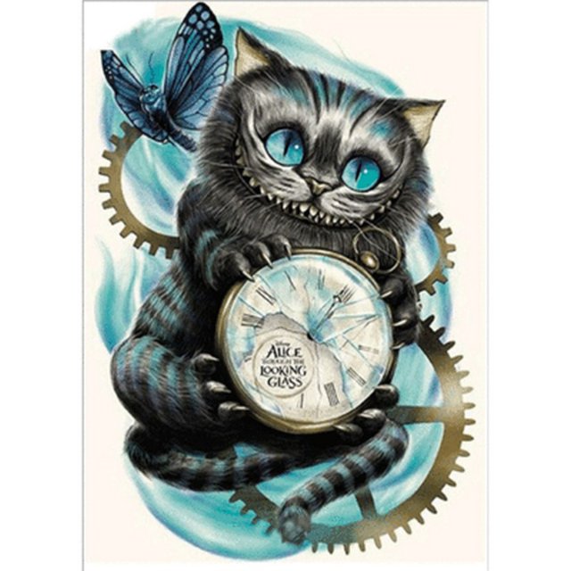 DIY 5d Diamond Painting by Number Kit, Diamond Painting, Diamond Bordado Cat, Clock Cat Rhinestone Bordado Cross Stitch Arts Craft on Canvas Wall Decor 30 * 40cm XianweiShao 8390612822070