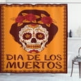 thumbnail image 1 of Ambesonne Sugar Skull Shower Curtain, Mexican Skull Girl, 69"Wx75"L, Brown Marigold, 1 of 3