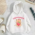 thumbnail image 4 of lnmuld Girls Tops Girls Hooded Sweatshirt Capybara Print Casual Loose Fit Long Sleeve Top for Toddler Kids Soft Comfortable Autumn Winter Outfits Size:7-8 Years, 4 of 5