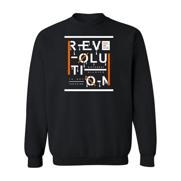 Revolution Slogan Design Sweatshirt Men -Image by Shutterstock, Male Medium