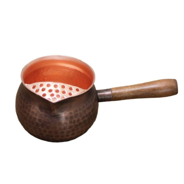veasfak Copper Tea Kettle Tea Maker Handmade with Side Handle Small Teapot 300-350ml 300ml