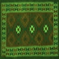 thumbnail image 1 of Ahgly Company Indoor Square Oriental Green Traditional Area Rugs, 4' Square, 1 of 1