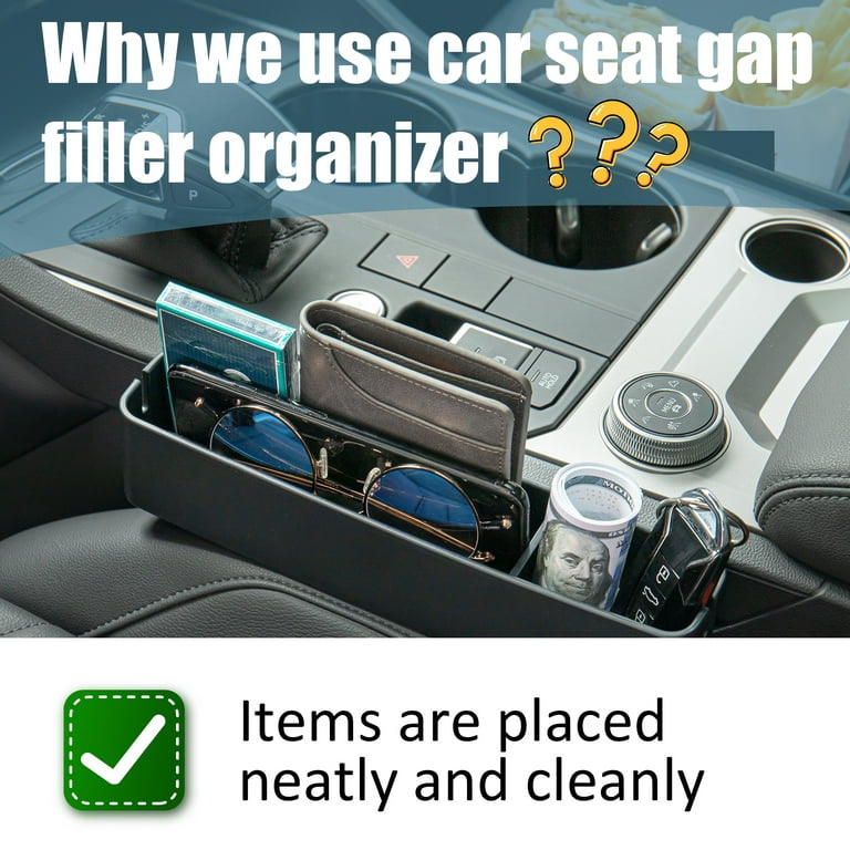 Paffenery Car Seat Gap Filler Organizer for Front Seat Gap, 2 Pack  Universal Fit Black 