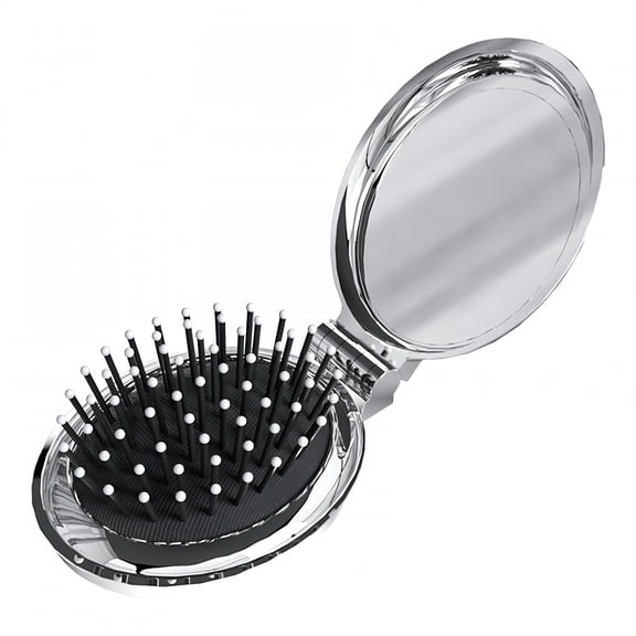 ACDANC Portable Mini Hair Brush with Mirror for Purse, Pocket-Sized Folding Brush Ideal for Travel and On-the-Go Touch-Ups