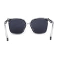 thumbnail image 4 of Womens Inset Lens Horn Rim Plastic Oversize Sunglasses Slate Black, 4 of 4