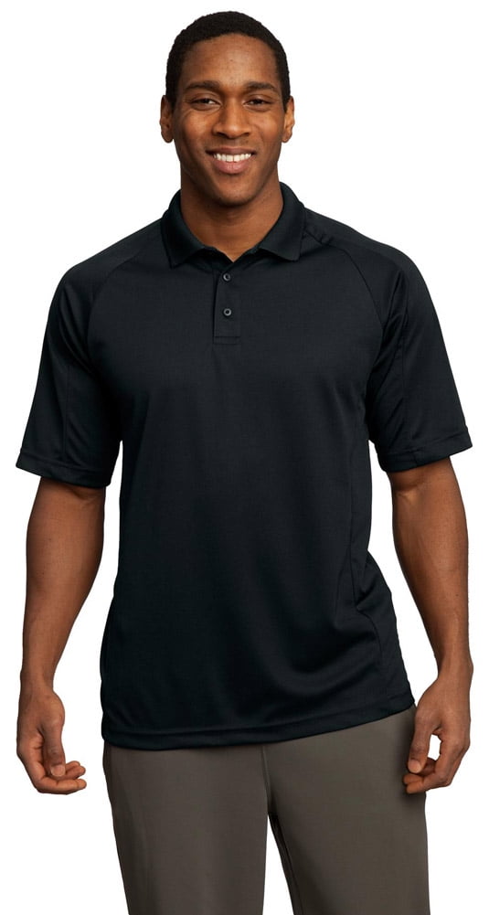 SportTek T474 Mens DriMesh Polo Shirt Black XSmall
