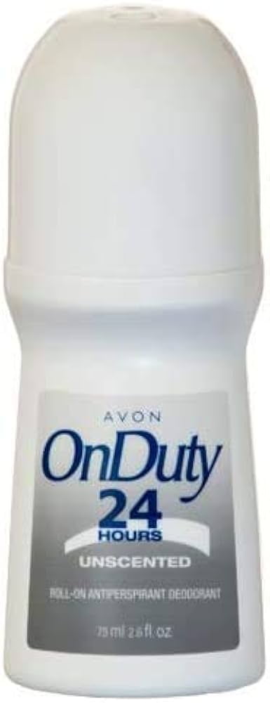 Avon ON DUTY 24 Hours UNSCENTED Roll-on Deodorant 2.6 fl.oz LOT of 10
