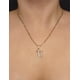thumbnail image 3 of Cadena y dije de brillos con corona de oro laminado letra U, 3 of 7