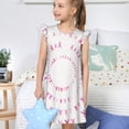 thumbnail image 4 of Fotbe Breast Cancer Awareness (4) Vestido de Dormir para Niñas de 3 a 10 Años, Mangas Cortas, Estilo Princesa, Pijama Camisón con Mangas Voladas-Medium, 4 of 6