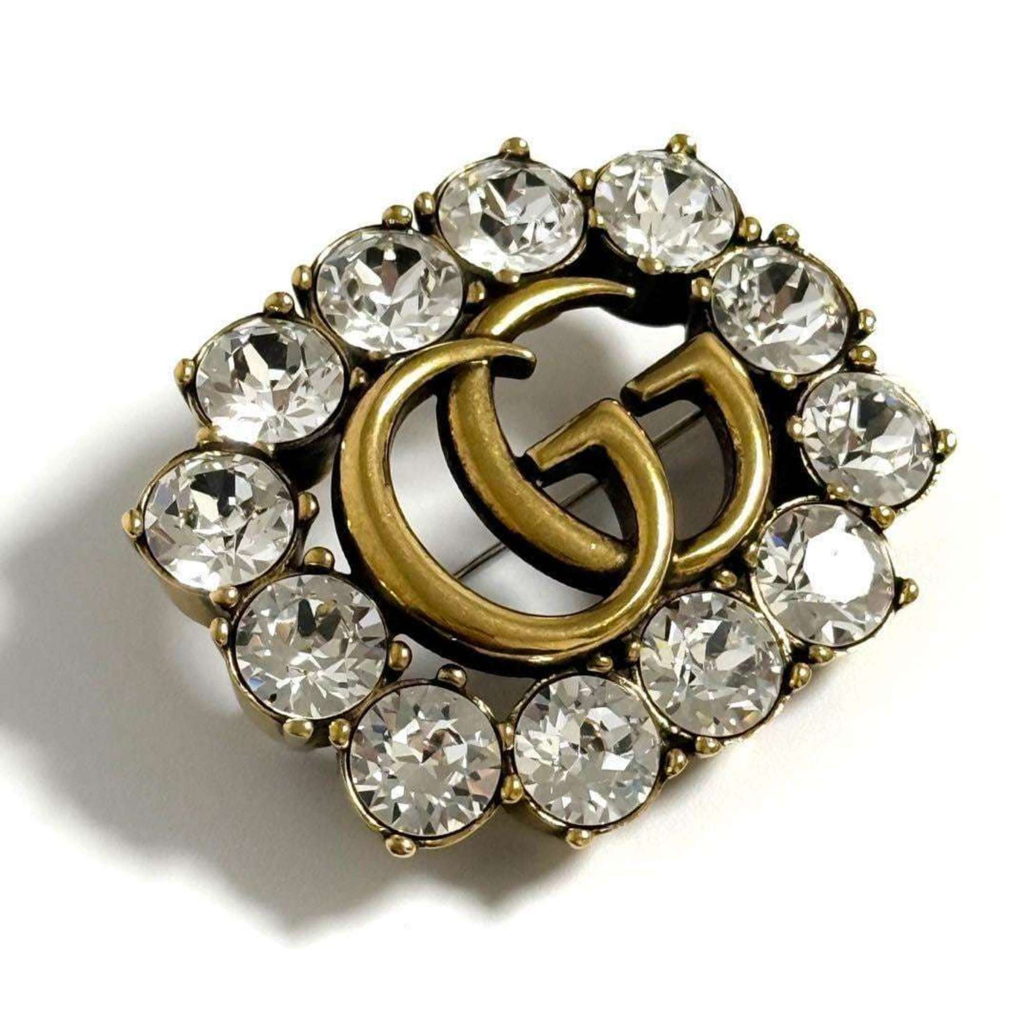 Metal Double G Brooch With Crystals Diamond Brooch Dhgate Designer