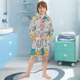 thumbnail image 5 of FORMRS Niños Bathrobe Unisex Hooded Robe Soft Plush Pajamas Sleepwear, Size 2-3T, Cute Cat Pattern, 5 of 7