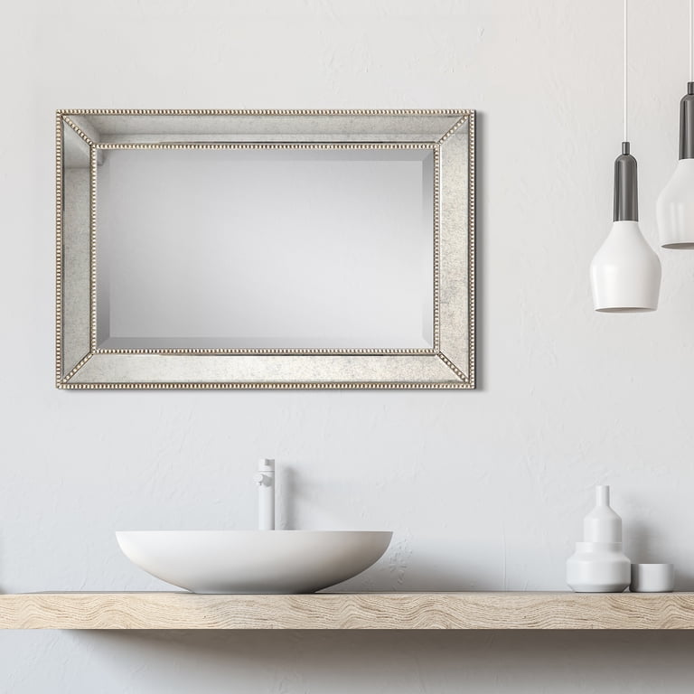 Empire Art Direct Champagne Bead Beveled Rectangular Mirror, 20