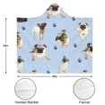 thumbnail image 3 of Wearable Blanket,Pug and Footprints Hooded Wearable Flannel Blanket for Adults & Teens,Winter Poncho Shawl Wrap Cape Cozy Anti-Pill,50"x60", 3 of 5