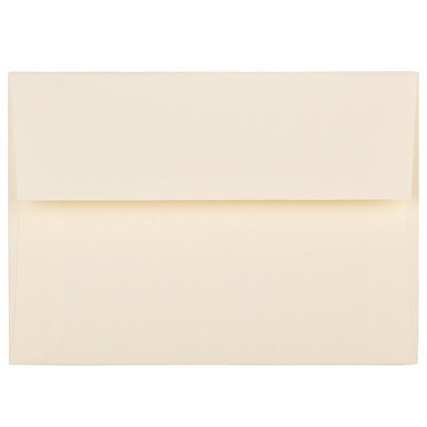 JAM A6 Envelopes, 4 3/4 x 6 1/2, Ivory Laid, 50/Pack