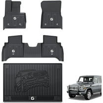 3W Floor Mats & Cargo Liner for Mercedes-Benz G Class/G500/G550/AMG G63 2019-2024 TPE All Weather Custom Fit Car Floor Liner for Benz G Class 1st & 2nd Row and Trunk Black Car Mats