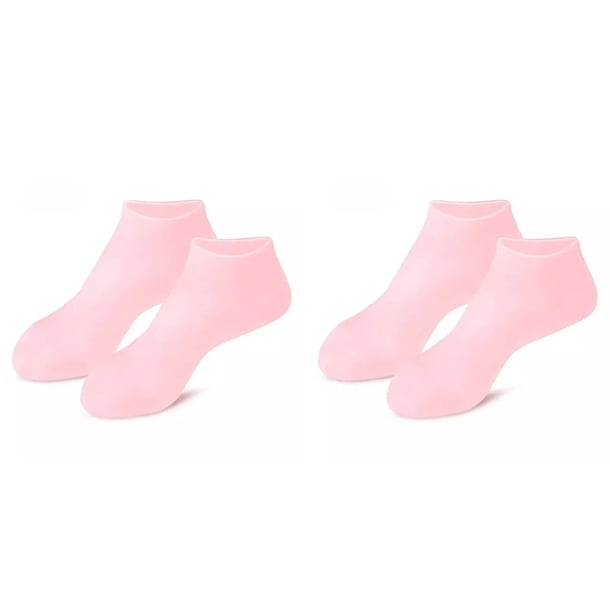 Guardurnaity Herramienta exfoliante para el cuidado de los pies para pedicura de spa. Calcetines de silicona. Calcetines hidratantes. Calcetines Protección de la piel rosa 2 pares