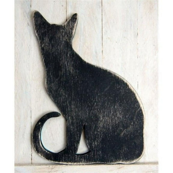 Designocracy 98113-08 Black Cat Art on Board Wall Decor