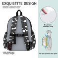 thumbnail image 5 of Black Cartoon Dinosaurs Silhouette Pattern Cute School Backpack with Padded Back and Adjustable Shoulder Straps 13.4"x11"x4.7", 5 of 5