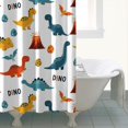 thumbnail image 4 of White Dinosaurs Volcanoes Names Pattern Shower Curtain 84"x72" ,Bathroom Decorative Shower Curtains Set with 12 Hooks,Modern Waterproof Washable Shower Curtain, 4 of 6