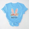 thumbnail image 1 of UPPADA Easter Femmes Oeufs Imprimé T-Shirts Heureux Easter Graphique Bunny Lapin Mignon T-Shirts Manches Courtes Décontracté Col Rond T-Shirts Été Basique Coupe Régulière Chemises Bleu,TG, 1 of 5