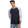 thumbnail image 2 of Men's Long Sleeve Crew Neck Baseball Shirt, Casual Dynamic Cotton Raglan T Shirts, Heather Gray/Black L, 1 Count, 1 Pack, 2 of 7
